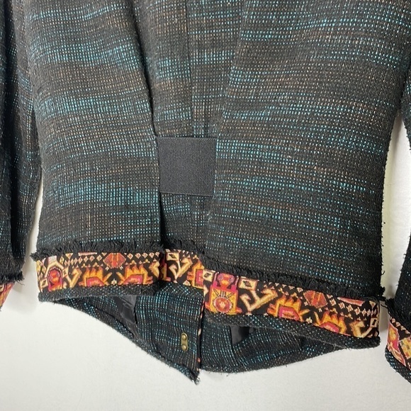 𝅺RACHEL Roy tweed fringe trim abstract print blazer - Picture 9 of 10